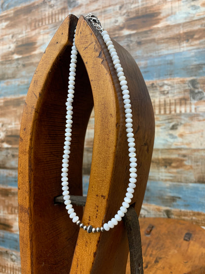 Mother Of Pearl with Navajo Pearls Choker