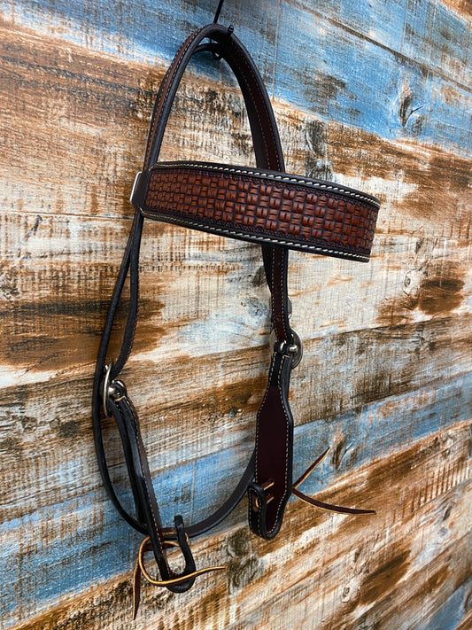 Used Basketweave Wide Browband Headstall