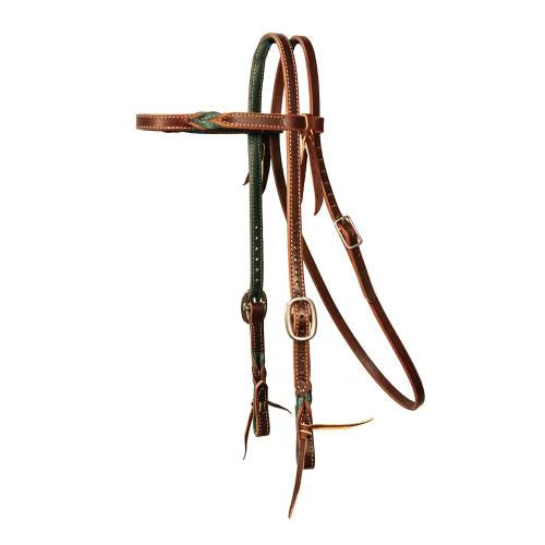 PC ⅝” TWIST EMERALD BURGUNDY BROWBAND HEADSTALL