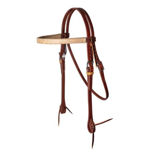 PC RANCH RAWHIDE TRIMMED 5/8" BROWBAND HEADSTALL