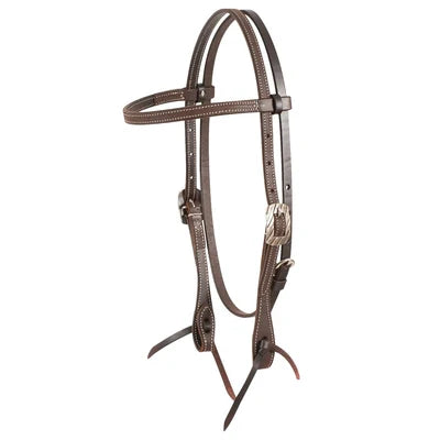 Chocolate Roughout Browband Headstall w/ Bandera Buckles