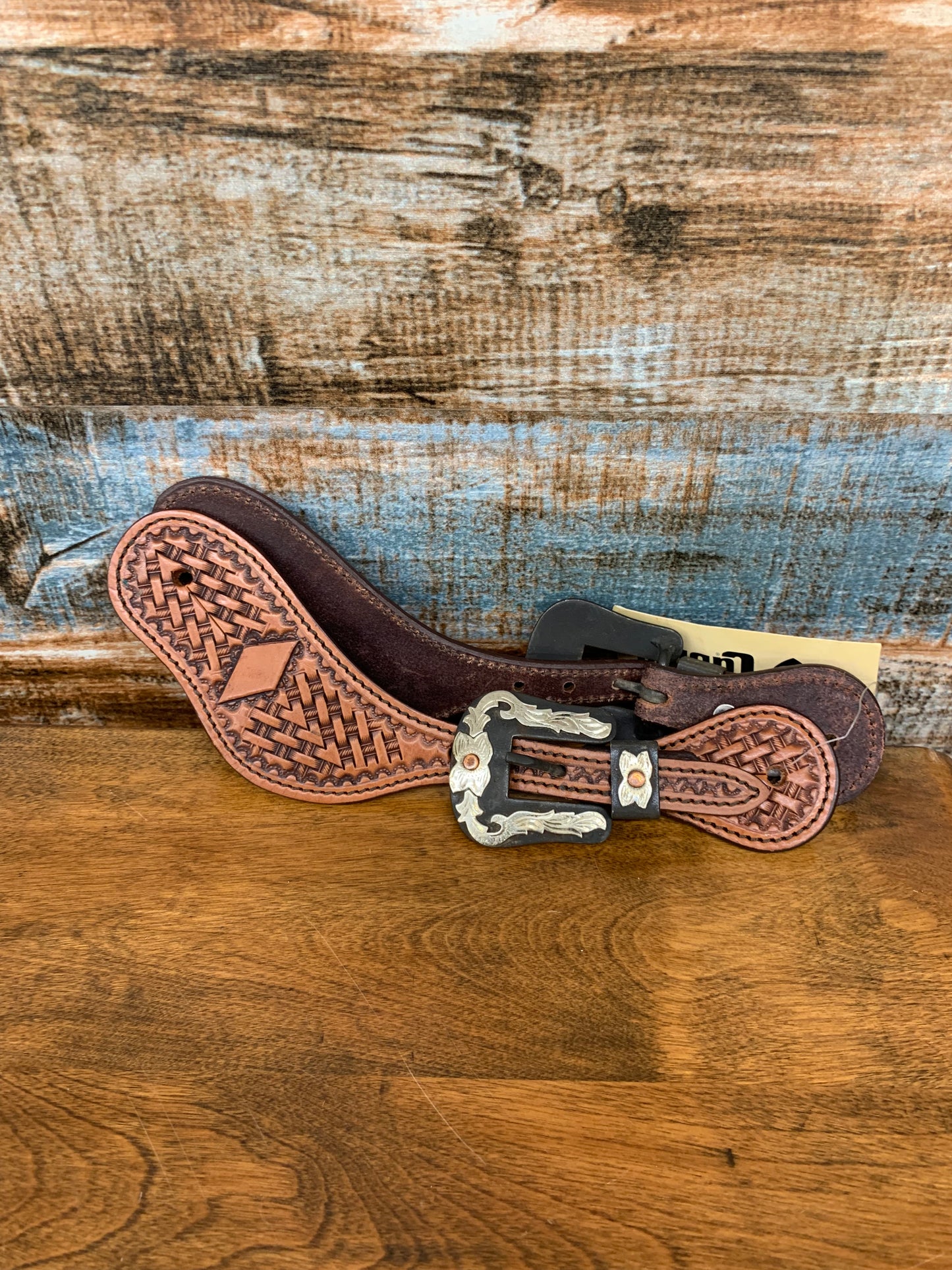 Cowboy Spurstraps w/ Antique Diamond Tooling