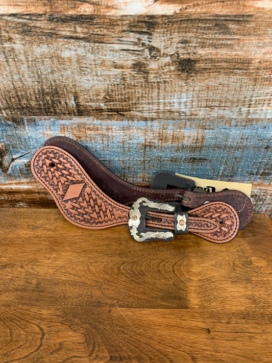 Cashel Cowboy Spurstraps w/ Antique Diamond Tooling