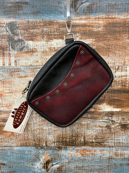 TC Belt Loop Bag with Strap Burgundy Front Pocket