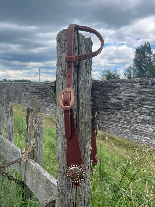 CPT One Eared with Copper Flower Conchos