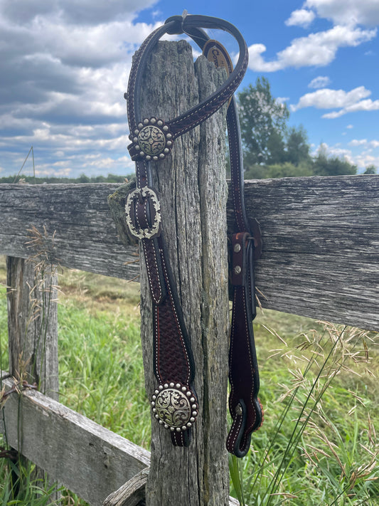 CPT One Eared with Scroll Conchos and Buckles