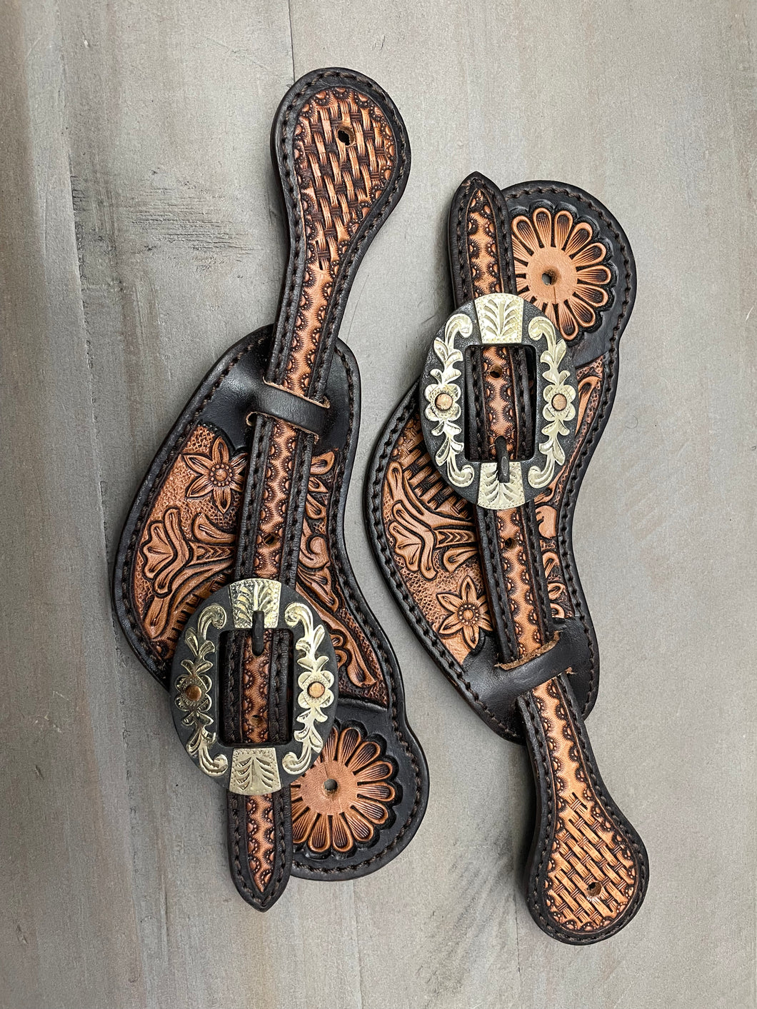 Oxbow Spur Straps Fancy Buckle