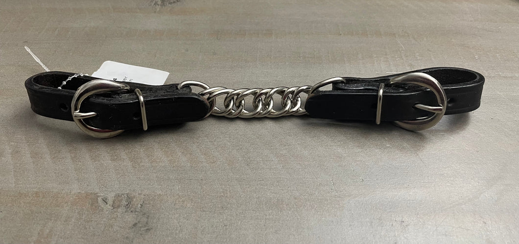 Dark Leather Curb Twisted Chain
